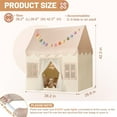 thumbnail image 2 of Kids Play Tent Indoor: with Brown Checkered, Mat, Rainbow Tissue Garland, Star Lights - Toddler Girl Tent Indoor Playhouse for Toddlers Kids Toys for Boy Girl Birthday Gift for Kids, 2 of 7