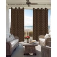thumbnail image 3 of Dark Brown Rattan Blackout Curtains for Bedroom - 84 Inch Long Light Blocking 2 Panels Set, Vintage Abstract Wicker Texture Thermal Insulated Living Room Drapes Grommet Window Curtains 52"x84", 3 of 8