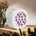 thumbnail image 6 of Fuzoiu Tulips Flowers Print Portable Jewelry Box,Round Mini Leather Travel Jewelry Case,Small Travel Jewelry Organizer,Jewelry Holder for Ring Necklace Earring for Women Girls-White, 6 of 7