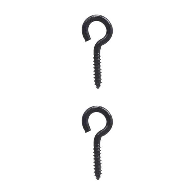 Eigraketly Ojo alfileres ojos de oveja uñas pequeños ojales roscados con cuentas croissant multiusos multicolor plata negro cierres M3 Eyepin Negro 2Conjunto