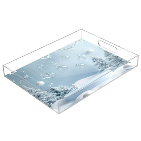 

Clear Acrylic Tray Water Cup Tray Teacup Jewelry Storage Tray for Serving and Home Decor Winter Christmas Decorations