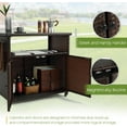 thumbnail image 5 of Wicker Outdoor Bar Cart - Brown Patio Console Storage Table Buffet Cabinet Serving Kitchen Cart with Wheels for Outside Backyard, 5 of 7