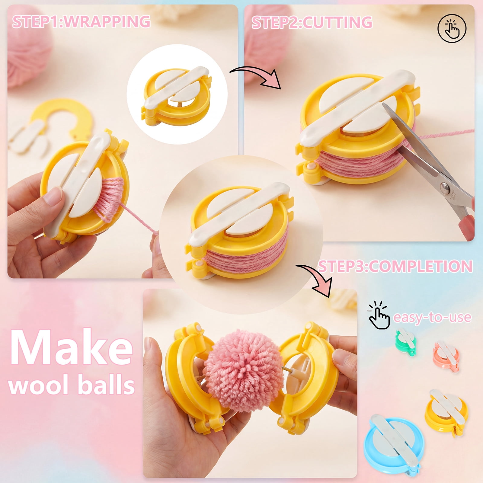 Toorise Knitting Frame Kit with Pompom Maker Round Knitting Frame for Hat Long for Blanket Scarf Shawl with Crochet Hook and Plastic Needle