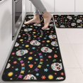 thumbnail image 2 of Kitchen Rugs Sets Of 2,Black Festive Skull Pattern Anti Fatigue Kitchen Mat Rugs Non Slip Washable,Decorative Kitchen Floor Mats for Kitchen,Sink,Laundry,17"x47"+17"x47", 2 of 5