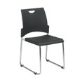 thumbnail image 1 of Straight Leg Plastic Stacking Chair in Black Set of 2, 1 of 4