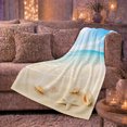 thumbnail image 6 of Tropical Beach Scene Seashells, Festive Holiday Scene, Warm Flannel Blanket for Beach House and Living Room with Detailed Artwork, Art Lovers Christmas Gift, Festive Home Decor, 6 of 9