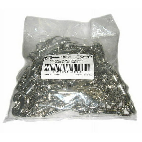 Lucky Line 45175 Keyring NPZ Bolt Snap, 50-Pack