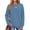 Blue, variant on UVN Sweatshirts for Women Casual Long Sleeve Shirts Loose Fit Pleated Front Crewneck Tunic Tops