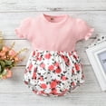 thumbnail image 2 of Seyurigaoka Baby Girls Casual Solid color Romper Short Sleeve Round Collar, 2 of 8