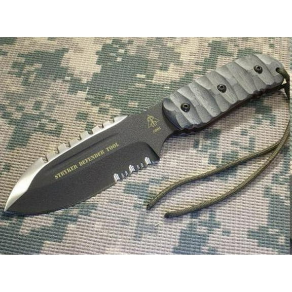 Tops Knives Stryker Defender Tool, Micarta RMT Handle, Black Combo Blade TKDEFT-