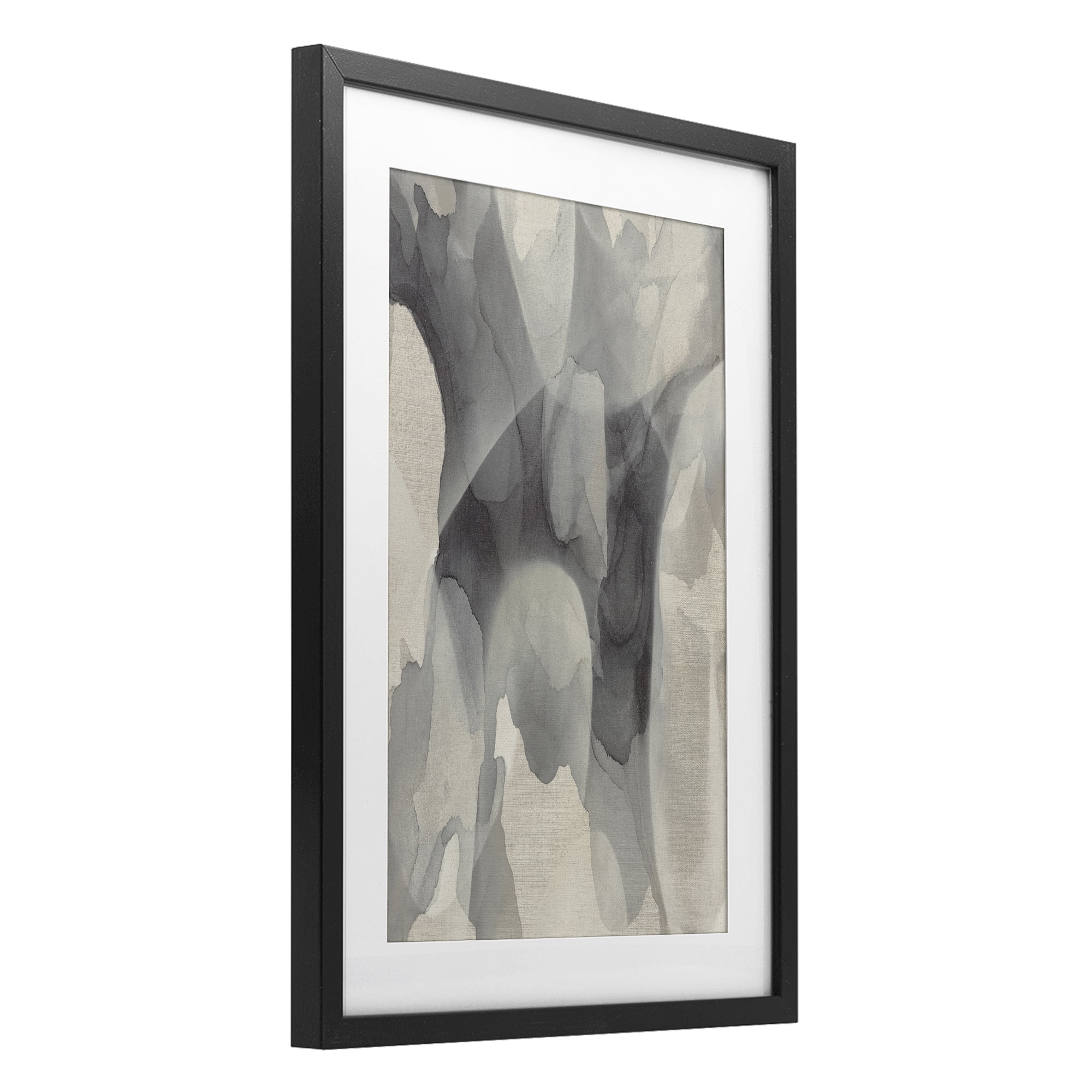 Stupell Industries Monochrome Watery Drips Black Framed Print Under Glass, design by Kippi Leonard