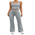 thumbnail image 2 of LYMAYTER Women Tracksuit Set Breathable Yoga Sweat Outfit Comfy Sleeveless Tank Long Pants Suit S-XL, 2 of 9