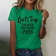 thumbnail image 4 of Delayuji Girl's Trip 2025 T Shirt Women's Fashion Round Neck Casual Short Sleeves Green Xl Cotton Short Sleeve Shirts for Women, 4 of 5