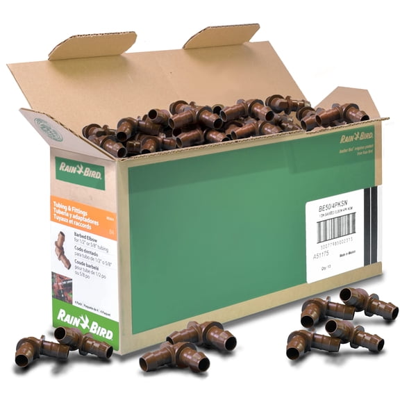 (52) Rain Bird BE50 Drip Irrigation Universal Barbed Elbow Fit Tan for Irrigation Systems