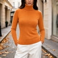 thumbnail image 2 of Cmfcve Womens Turtleneck Sweater Long Sleeve Slim Fit Casual Pullover Knit Shirs Fall Winter Basic Layering Top, 2 of 7