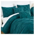 thumbnail image 3 of Teal California King Comforter Set 7-Piece - Pintuck Pleated Bedding - Lightweight All-Season Bed Set with Decorative Pillows, 3 of 9