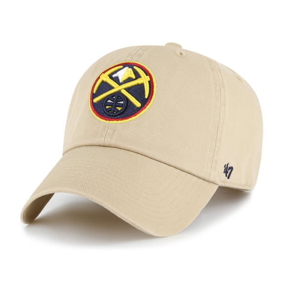 Men's '47  Khaki Denver Nuggets Logo Clean Up Adjustable Hat