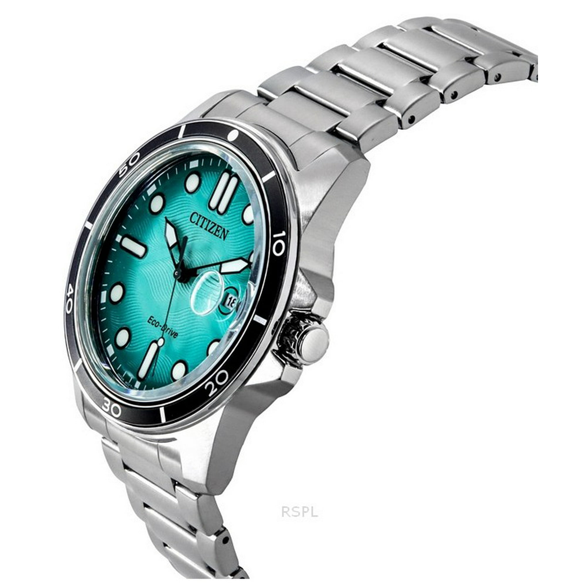 Citizen Marine Eco Drive Stainless Steel Turquoise Dial AW1816 89L 100M Men s Watch