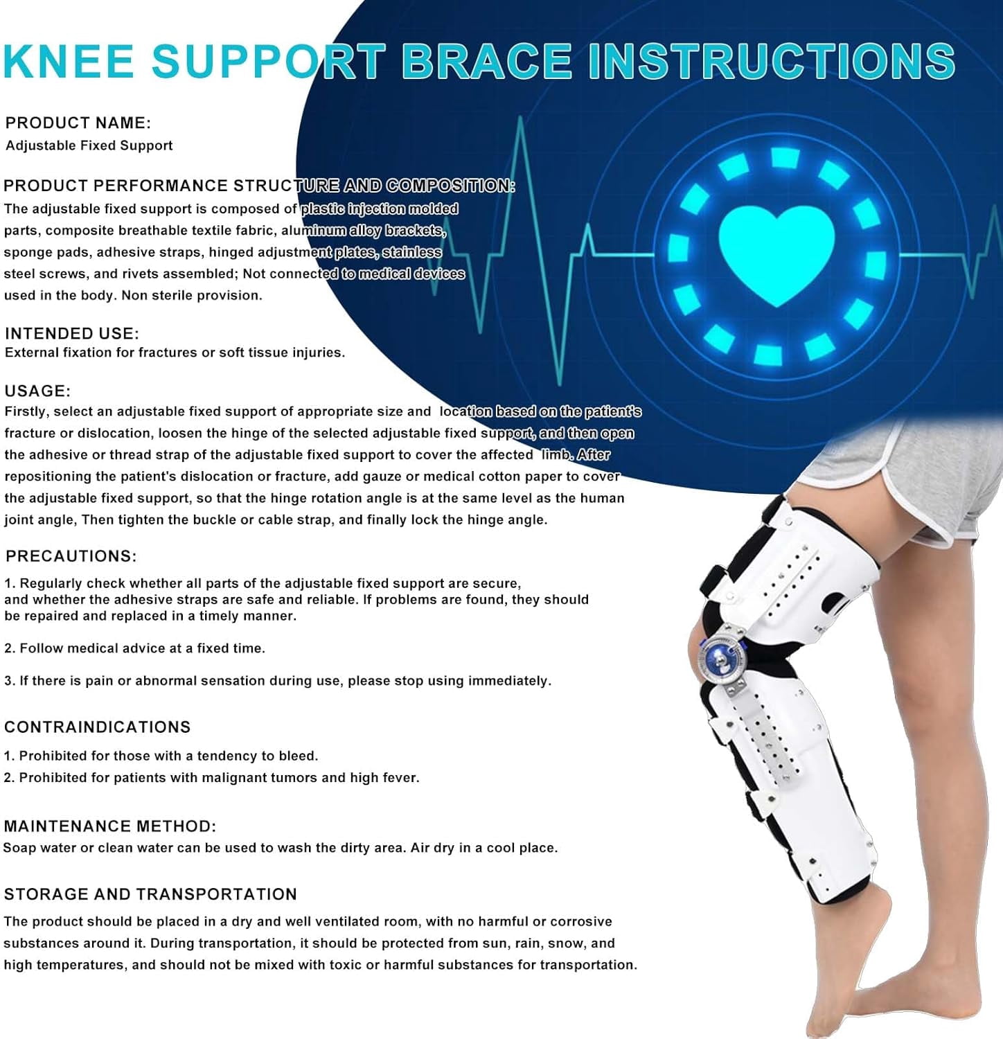 Adjustable Full Hip Leg Brace for Post-Activity Support, Hinged Knee Ankle Foot Orthosis for Men and Women, Comfortable & Breathable Design