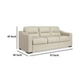thumbnail image 5 of Rove Sofa, 93 Inch, Plush Cushioned Cream Real and Faux Leather Seats, 5 of 5