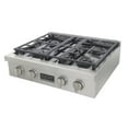 thumbnail image 3 of 30 in. Natural Gas Range Top Sealed Burners Stainless Steel Classic Silver Knobs, 3 of 9
