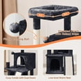 thumbnail image 4 of YEXJ 36in Cat Tree Cat Tower Play House Climber Stand Furniture with Scratching Post, Plush Perch, Dangling Ball, Two Condo and Ramp, for Kittens, Cats and Pet-Black, 4 of 9