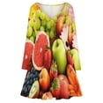 thumbnail image 3 of Composition with Assorted Fruits Long Sleeve Dresses For Women Vintage Elegant Party Dress Oversized V-neck Dress S-8XL, 3 of 7