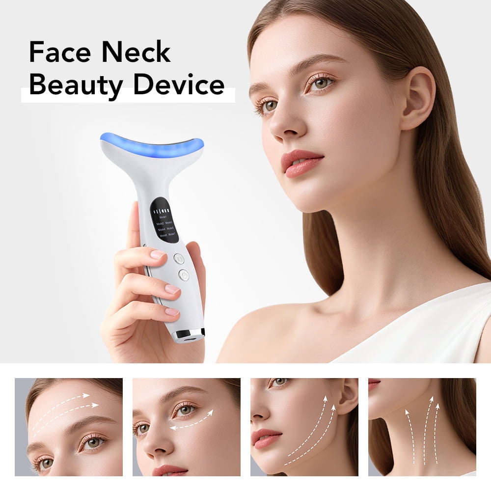 Neck Face Beauty Device, Red Light Therapy for Face and Neck, 4