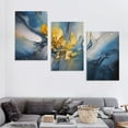 thumbnail image 4 of ONETECH Abstract Wall-Art for Bedroom - Blue and Gold Wall Decor - Abstract Art Wall Decor Ready to Hang 12''x16''X3 Panels, 4 of 4