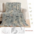 thumbnail image 5 of Blue Grey Seaports Blanket Soft Cozy Warm Throw Blanket for Couch, Plush Fuzzy Flannel Fleece Blankets for Sofa, Vintage Ocean Anchor Shark Lighthouse Bed Blankets Lightweight Gifts for Men, 30"x40", 5 of 9