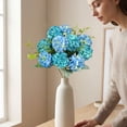 thumbnail image 6 of hulanddfd Artificial Flowers 10-Headed Hydrangea Bouquet Silk Flowers with Stems Faux Floral Arrangements Dining Table Centerpieces for Spring Home Party Decor(Blue), 6 of 6
