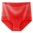 thumbnail image 2 of uublik Womens Underwear Briefs Red Full Coverage No Show High Waisted Seamless Ladies Panties, 2 of 5
