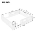 thumbnail image 6 of Euroco Wood Full Size Platform Bed with Guardrail for Toddler and Kids Teens, White, 6 of 12