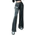 thumbnail image 6 of Liacowi High Waisted Velvet Pants for Women Elastic Waist Wide Leg Pants Loose Palazzo Pants Sweatpants with Pockets, 6 of 9