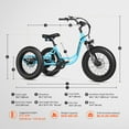 thumbnail image 3 of ADDMOTOR LANDTAN Electric Trike, 750W(Peak 1400W) Rear Motor Electric Tricycle for Adults, 720Wh 65Miles Etrike, 20" Fat Tire Step-Through 3 Wheel Electric Bike, Differential & Parking Brake, 3 of 12