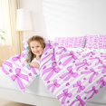 thumbnail image 3 of Manfei Cute Bowtie Loves King Size Comforter Sets,Pink Dreamy Bowknot Comforters King Size,Colorful Stars Reversible,3-Piece,1 Comforter and 2 Pillowcases, 3 of 7