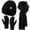 Black, variant on Winter Women's Beanie Hat Scarf Gloves Set-Beige