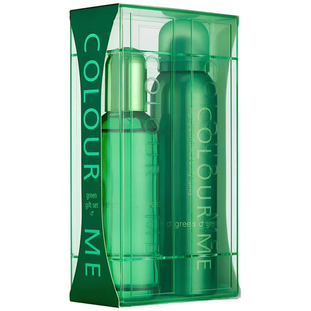 Milton-Lloyd Spray de EDT de 3 oz, spray corporal de 5.1 oz Colour Me Green 2 Pc Gift Set Colour Me Milton-Lloyd 3oz EDT Spray, 5.1oz Body Spray 2 Pc Gift Set