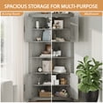 thumbnail image 3 of YouTrend Farmhouse Corner Cabinet with 2 Doors and Adjustable Shelves,Tall Storage Cabinet for Bathroom,Living Room,Kitchen,Gray, 3 of 9
