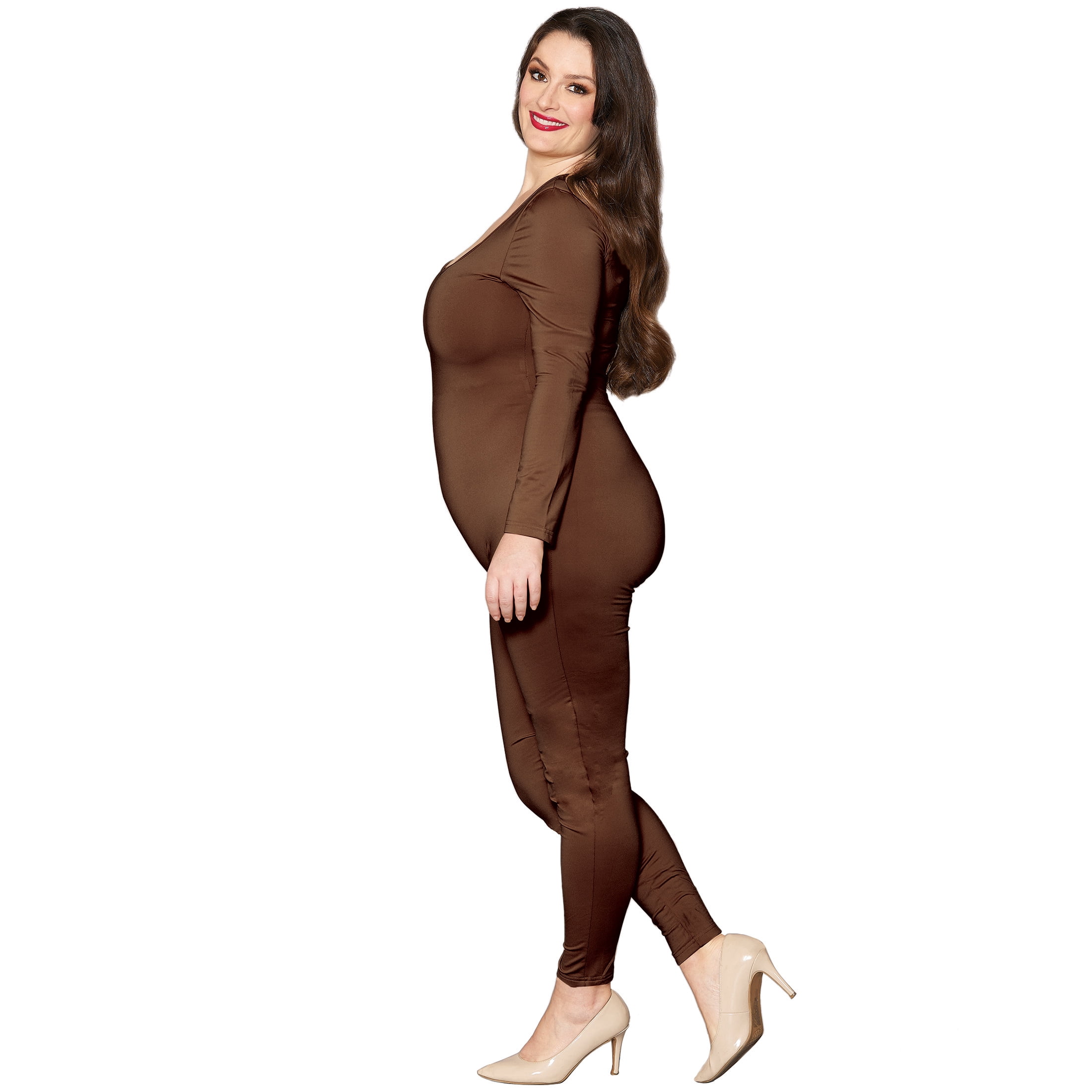 Brown Long Sleeve Jumpsuit, Halloween Accessory for Adults by Way to Celebrate