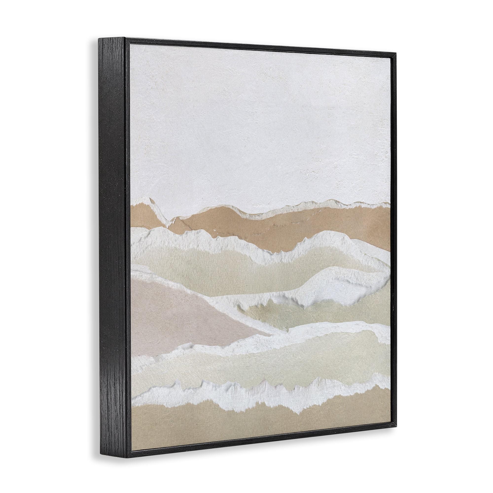Stupell Industries Collaged Dessert Hills Abstract Painting Black Framed Art Print Wall Art, 11 x 14