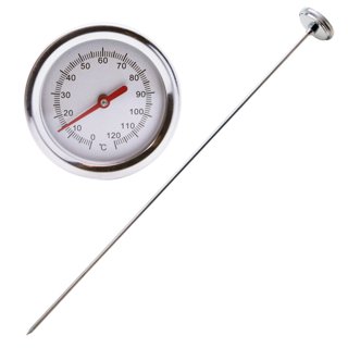 Long Stem Compost Soil Thermometer - Fast Response Stainless Steel 16 Inch  - Fahrenheit and Celsius - Includes Protective Sheath and Composting Guide