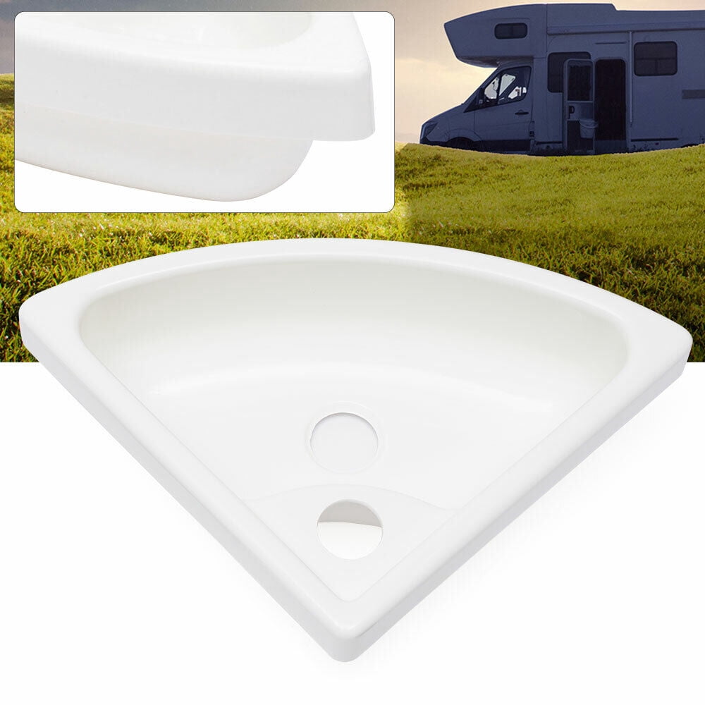 Small Wall Mount Corner Bathroom Sink White Triangle Plastic Vanity Single Bowl Sink