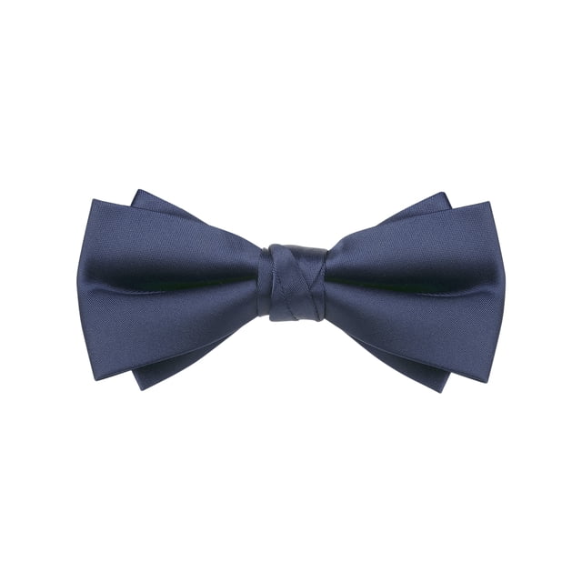 CORBATA DE PAPA INSPIRE CHIC, Corbatas de color sólido de varias capas, corbatas de moño preatadas para fiestas y bodas, azul marino
