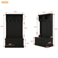 thumbnail image 2 of 4-in-1 Hall Tree with Storage Shoe Bench, Narrow Large Wooden Cabinet for Entryway Hallway Front Door Entrance Mudroom Corner Home Organizer Furniture, 2 of 7