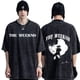 thumbnail image 2 of Camisetas Vintage de algodón puro para hombre, camisas de manga corta, lavado de gran tamaño, ropa de calle de Hip Hop, Tops de verano, 2 of 4