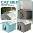 thumbnail image 5 of Winter Strays Cats Shelter Nest Waterproof Large Space Cats Tent for Outdoor Use (Gray, S), 5 of 9