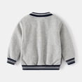 thumbnail image 7 of CAICJ98 Kids Boys Baseball Jacket Toddler Varsity Fleece Letterman Coat Vintage Bomber Casual Button Outerwear with Pockets Varsity Jacket Boys (Navy,4-5 Years), 7 of 7