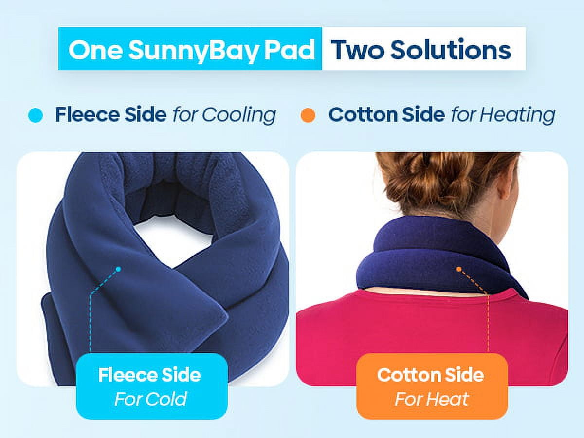 Sunnybay Extra Large Thermal Pad Wrap, Heating & Cold Therapy for Neck & Shoulder Pain Relief, Navy Blue, 26x4