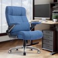 thumbnail image 6 of EOP 23.62'' Extra Wide Office Chair, 600 Lbs Big and Tall Executive Office Chair with Heat and Kneading Massage, Ergonomic Computer Chair with 3D Flip-up Arms, Blue, 6 of 10